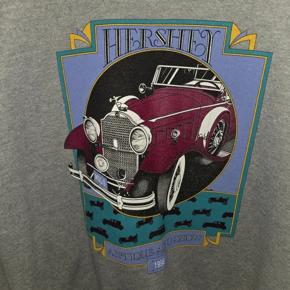 Vintage 1998 Jerzees Gray Car Graphic Crewneck Sweatshirt Medium - Picture 5 of 8